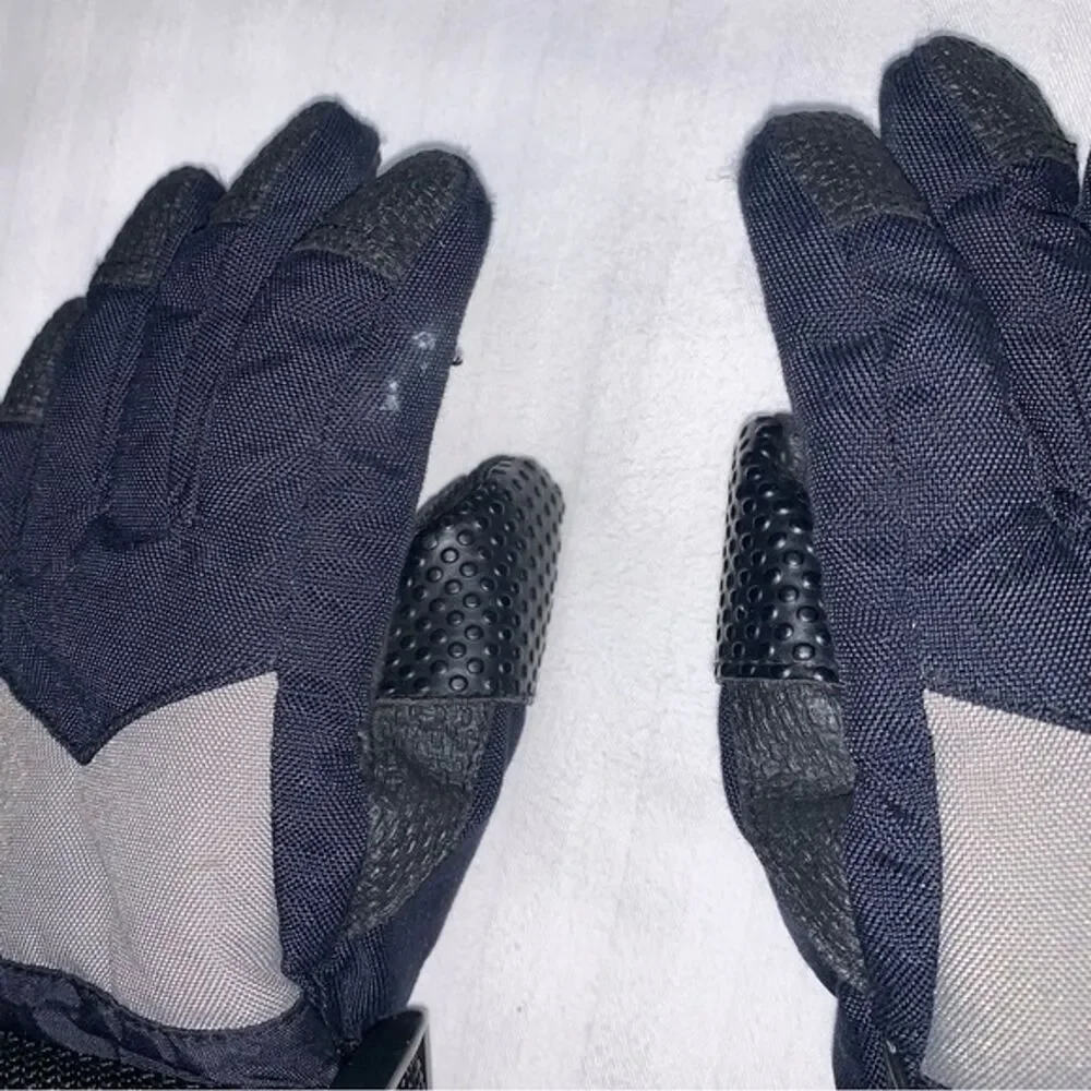 Kid’s Black Warm Winter Heavy Duty Lined Ski Snow Gloves Thinsulate